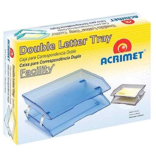 Acrimet Facility 2 Tier Letter Tray, Side Load, Letter Size/A4, Desktop File Organizer, Plastic (Solid Purple Color)