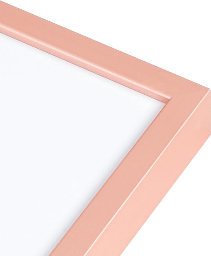 11x14 Picture Frame -11x14 Metal Picture Frame With Mat For 8x10 | 14x11 Frame Aluminum | Plexiglass And Hanging Hardware Included | 11 by 14 Poster Frame, Set of 3, Rose Gold