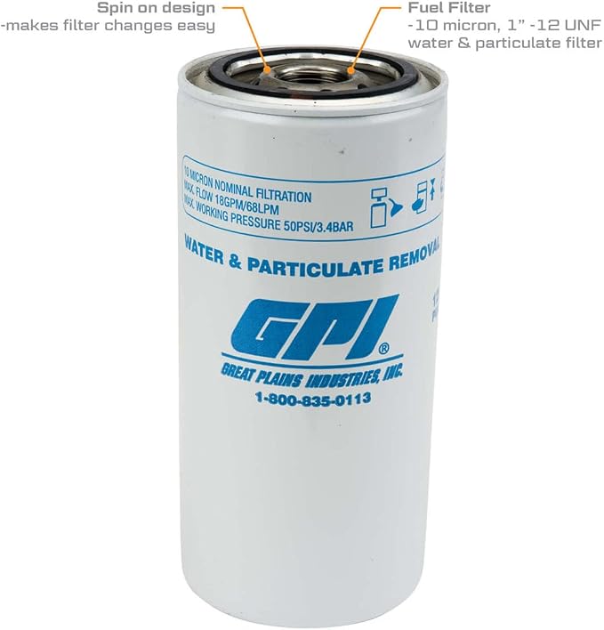 GPI PW-18-10-1 Water and Particulate Fuel Filter