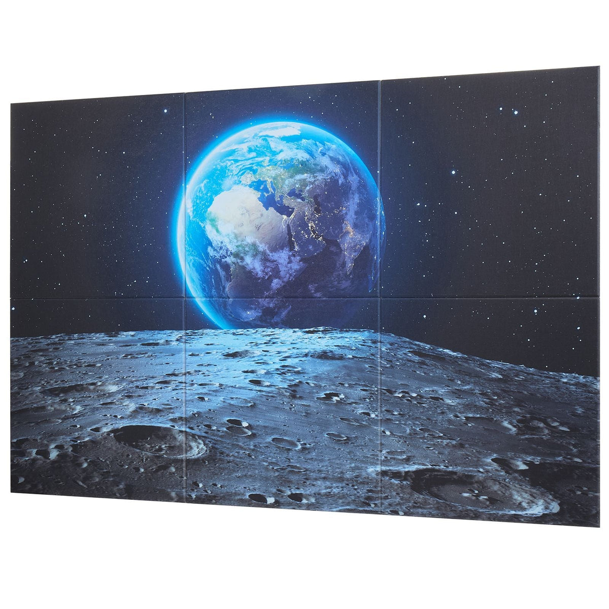 6 Pack Art Acoustic Panels, 70.87 x 47.24 x 0.4 inch Soundproof Wall Tiles, Self Adhesive Decorative Sound Dampening Absorbing Boards for Home, Office, Studio, Gaming Room,Theater, Earth