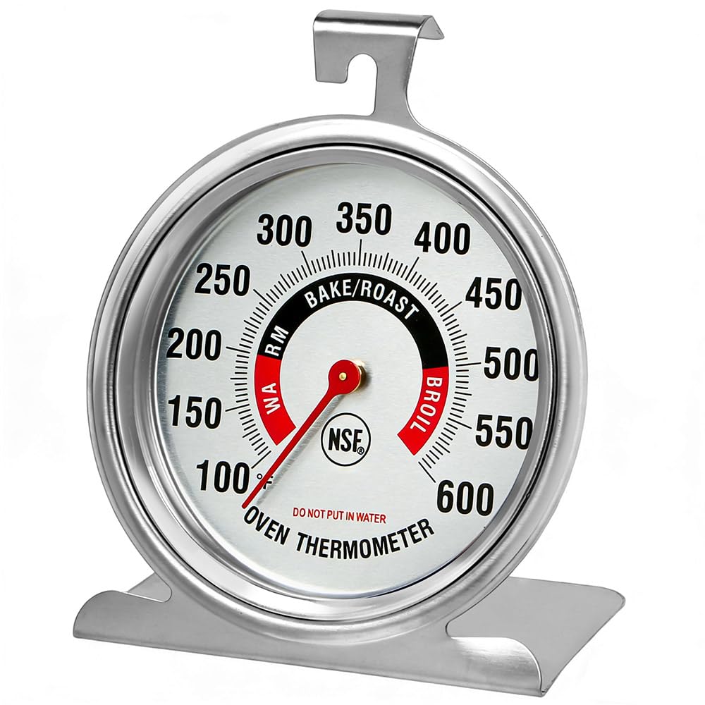 Efeng Large 3.5" Oven Thermometer for Gas/Electric Oven with Large Hanger&Base,Safety Leave-in Oven,Easy to Read Number,No Fading Color for Long time Cooking
