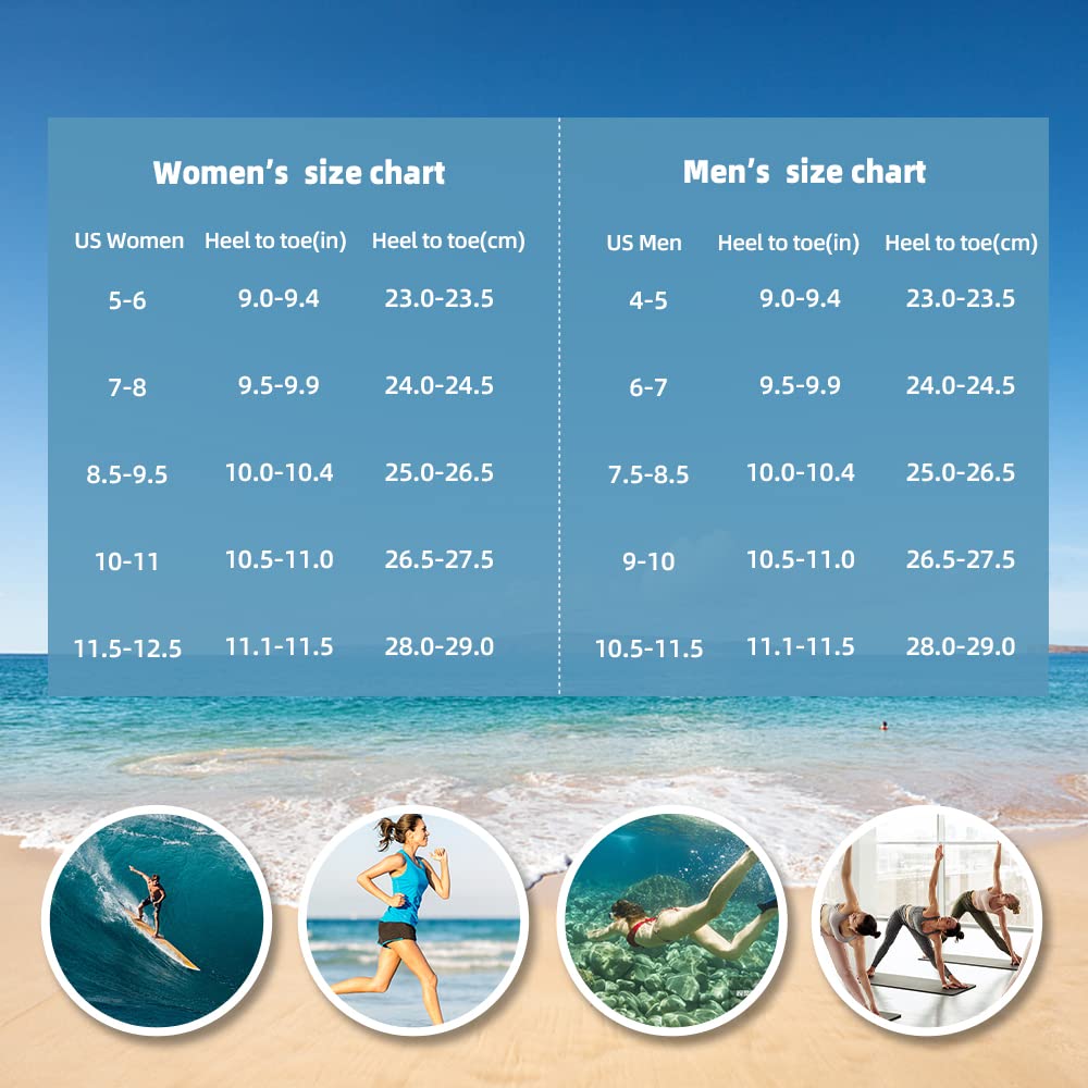 Water Shoes for Women Men Quick-Dry Aqua Socks Swim Beach Barefoot Yoga Exercise Wear Sport Accessories Pool Camping Must Haves Adult Youth Size 13-14Women/12-13Men