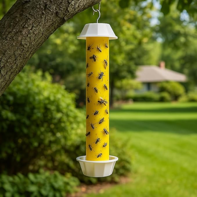 Fly Stick Sticky Fly Traps for Indoors and Outdoor Wasp Traps - Effective Pest Control 4 Pack