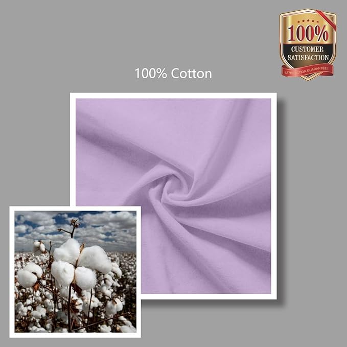 TOPDesign 24-Pack Economical 16"x15" Lavender Cotton Tote Bags, Lightweight Medium Reusable Grocery Shopping Cloth Bags, Suitable for DIY, Advertising, Promotion, Gift, Activity