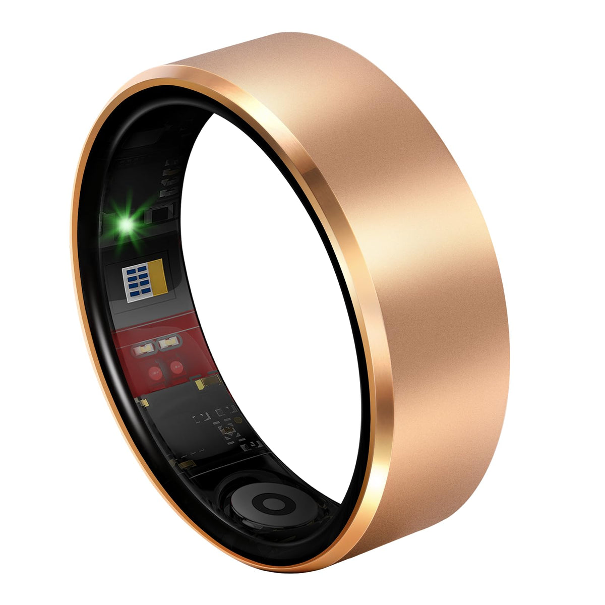 Milavan Smart Health Ring 2.0 for Women Men, Slim Scratch & Fingerprint Resistant Design, Efficient Chip Fitness Tracker, Monitors Heart, Warm Gold 9