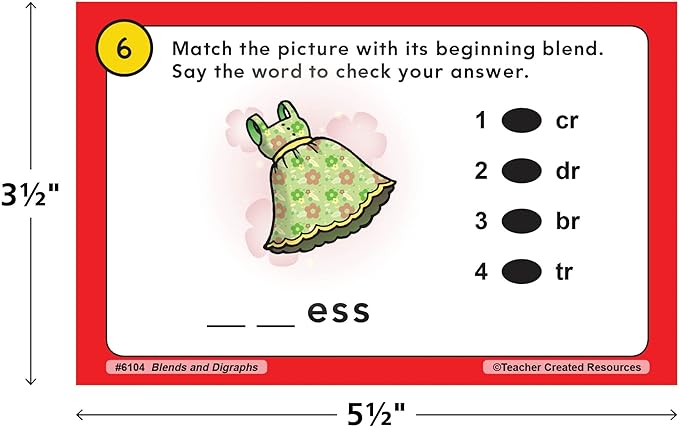 Teacher Created Resources Power Pen Learning Cards: Blends & Digraphs