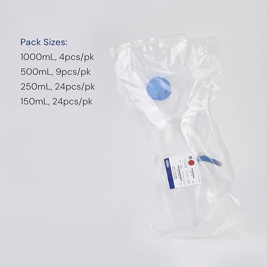 Pack of 9 Diposable Vacuum Filter Units 500mL 0.2μm PES Hydrophilic Membrane
