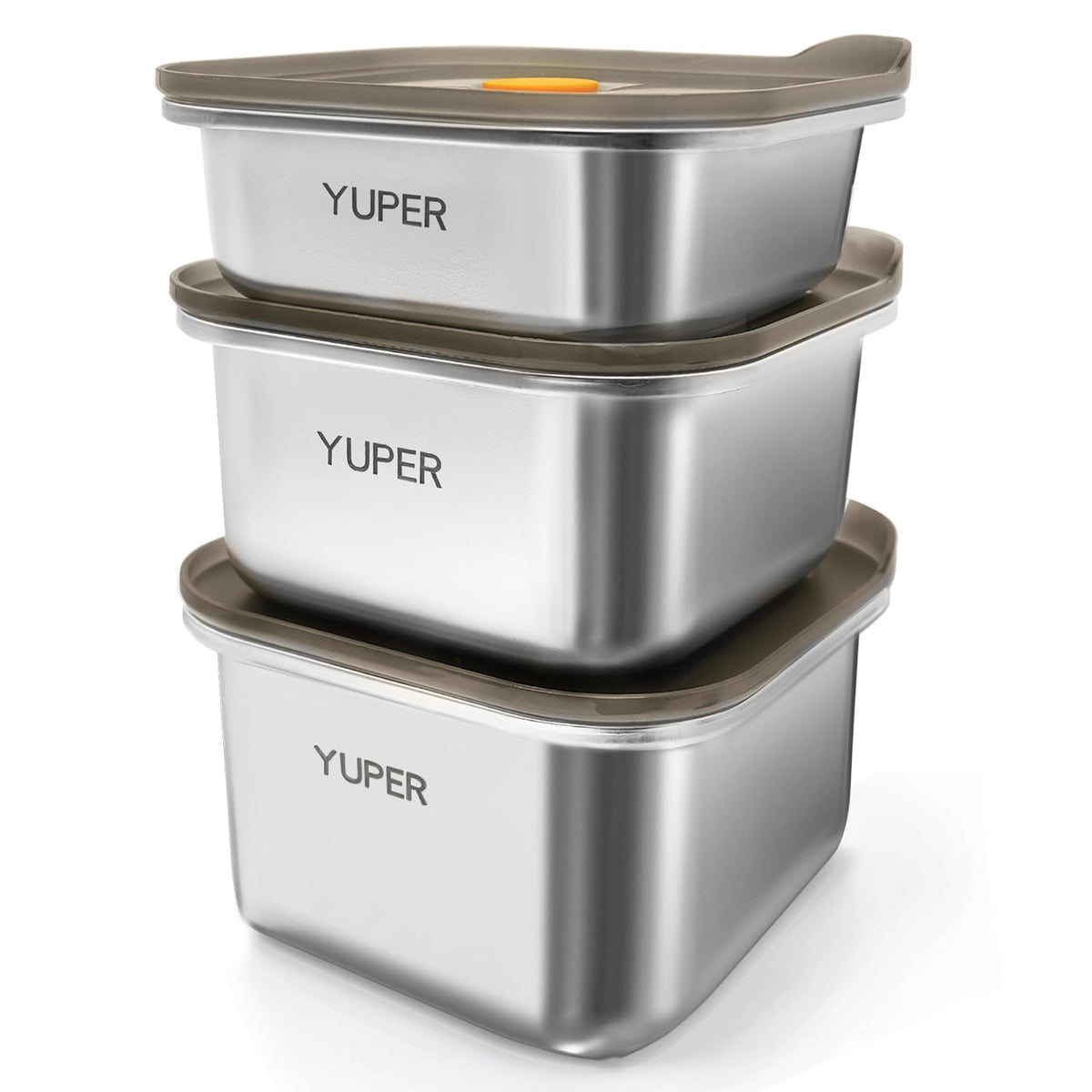 YUPER Stainless Steel Food Containers, 2 Pack (84+125OZ)