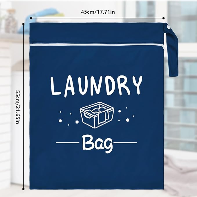 2 Pcs Large Travel Laundry Bags - Waterproof Wet Dry Bags for Gym Clothes, Swimming, Yoga (Wine+Navy)