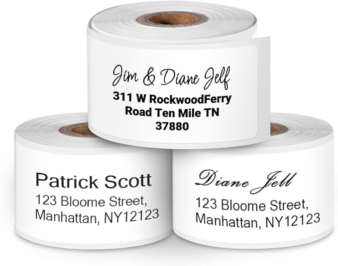 Phomemo Address Labels for M-Series Label Makers, Thermal Mailing Stickers, Easy to Peel Off. White, 1" x 2-5/8", 130 Per Roll, 3 Rolls