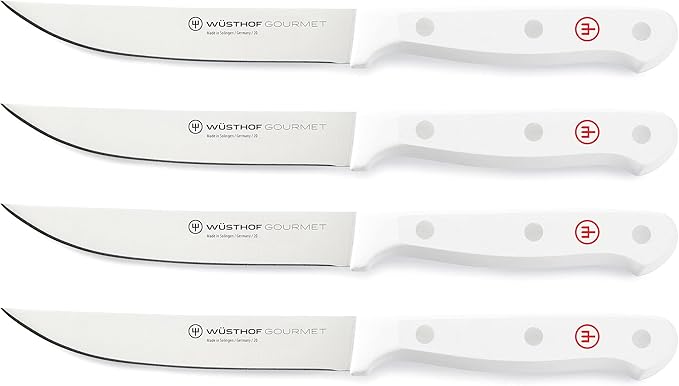WÜSTHOF Gourmet White 4-Piece Steak Knife Set