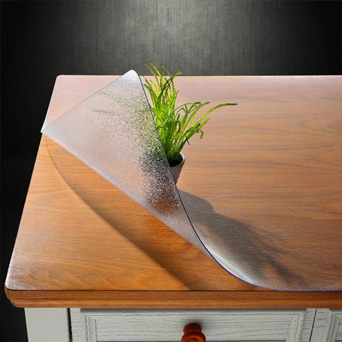 NECAUX Frosted PVC Table Cover Protector 39 x 39 Inch 1.5mm Thick