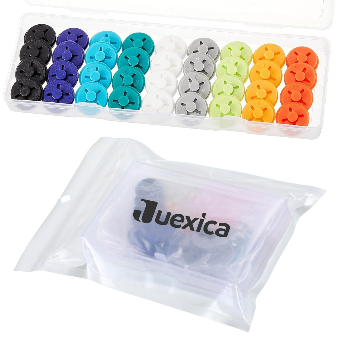 Juexica Running Bib Clips Race Number Buckle Fixing System Triathlon Race Bib Holder Marathon Fastener Holder for Field Event(Mixed Colors)