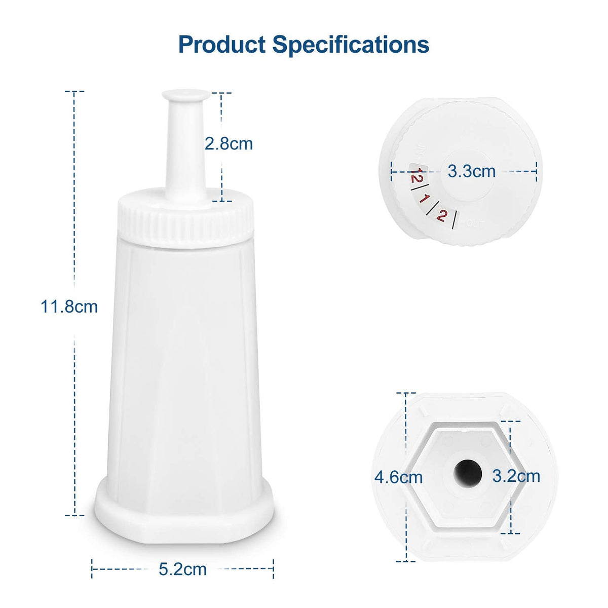 Ouxunus 4 Pack Water Filter Compatible with Breville Coffee Machine