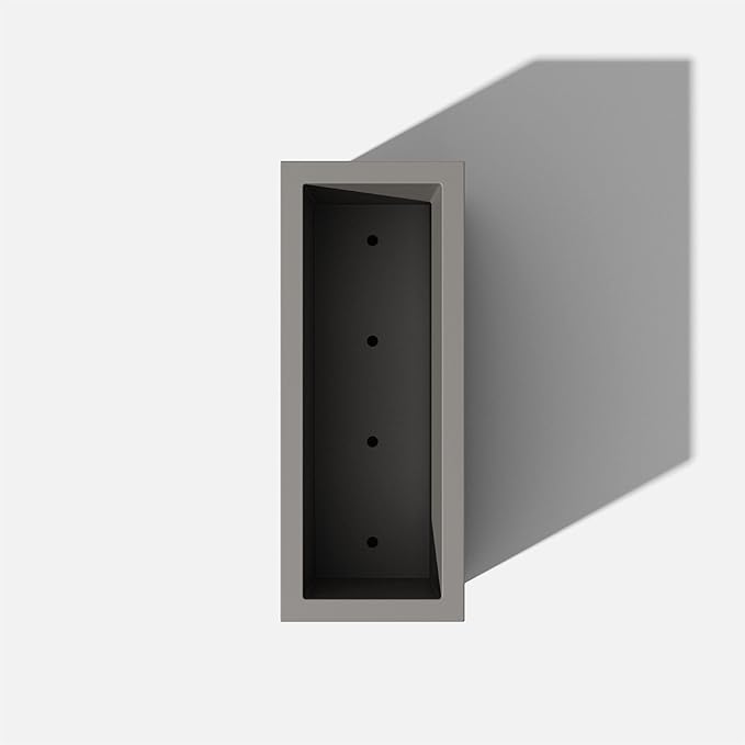 Veradek Block Series Span Plastic Planter - Tall Rectangular Planter for Indoor or Outdoor Patio/Porch, Gray, 24.25 in Height, 12 in Width, 30 in Length