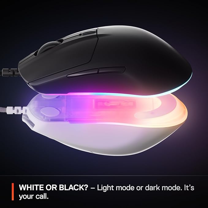 SteelSeries Rival 3 Gen 2 Gaming Mouse — 8500 DPI TrueMove Core Optical Sensor — 60 Million Click Durability — Low Latency — 77g Lightweight — 100% PTFE Feet — RGB — Black