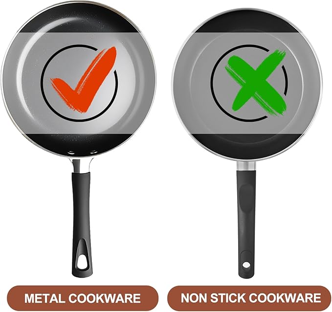 304 Stainless Steel Cooking Utensils Set, 10pcs Long Metal Kitchen Utensils Set Come with Spoon, Potato Press, Spatula, Ladle, Skimmer, Turner, Pasta Server