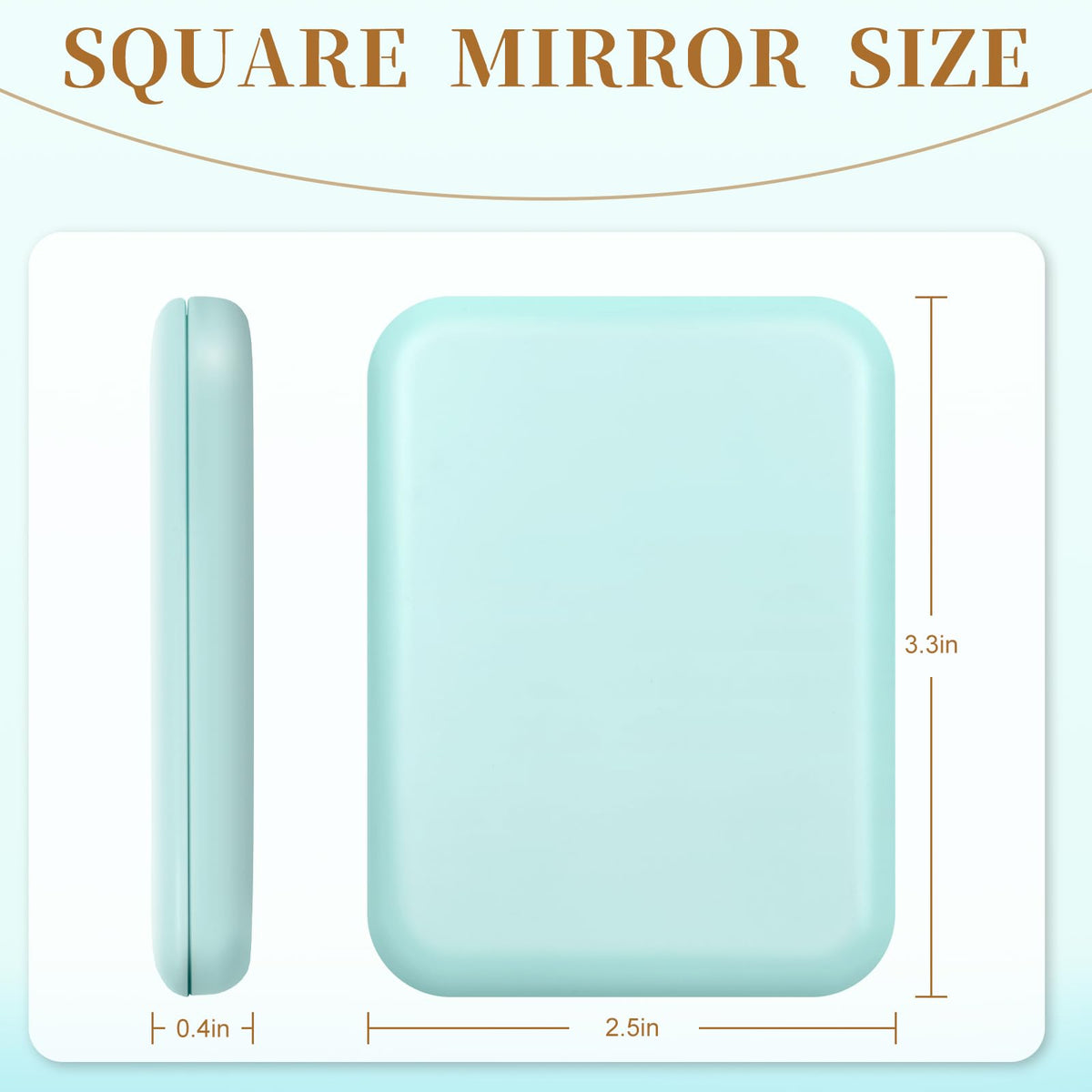 Kakuje Compact Mirror, 1X/3X Magnification LED Pocket Mirror with Nternal BIattery, Mini Mirror for Purse, Pocket,Travel and Present (Mint Green)