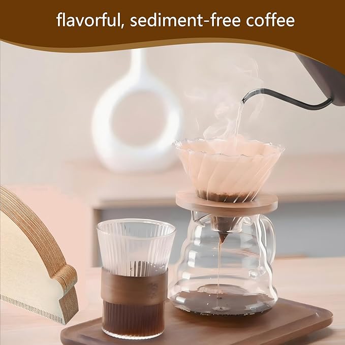 Coffee Filters,200 Count Disposable Coffee Paper Filters, Size 04 Unbleached Cone Filters 2-4 Cup, Filters For Pour Over and Drip Coffee Maker (200, V02)