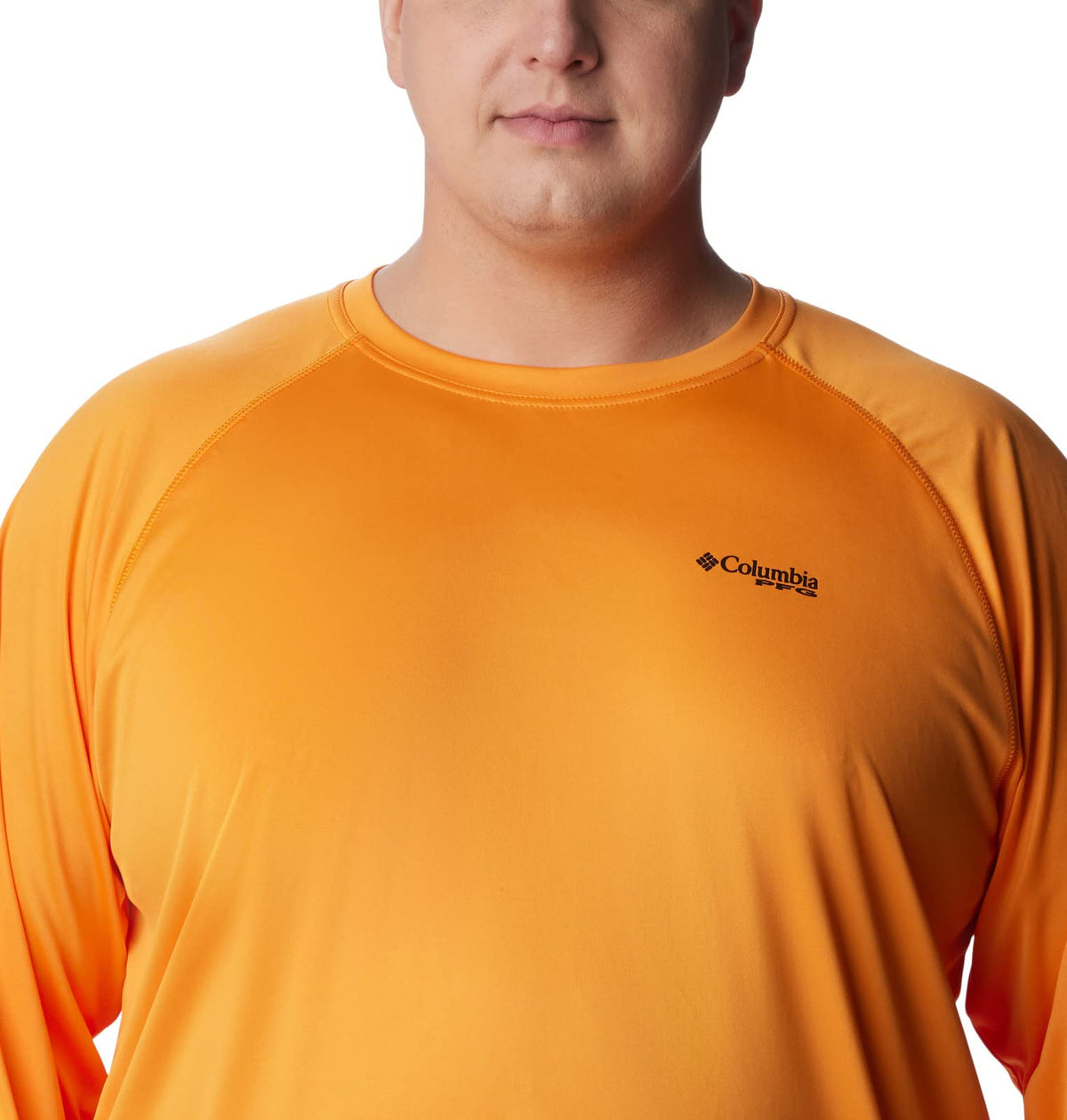 Columbia Men's Terminal Tackle Long Sleeve Shirt, Orange Blast/Black Logo, 4X Big