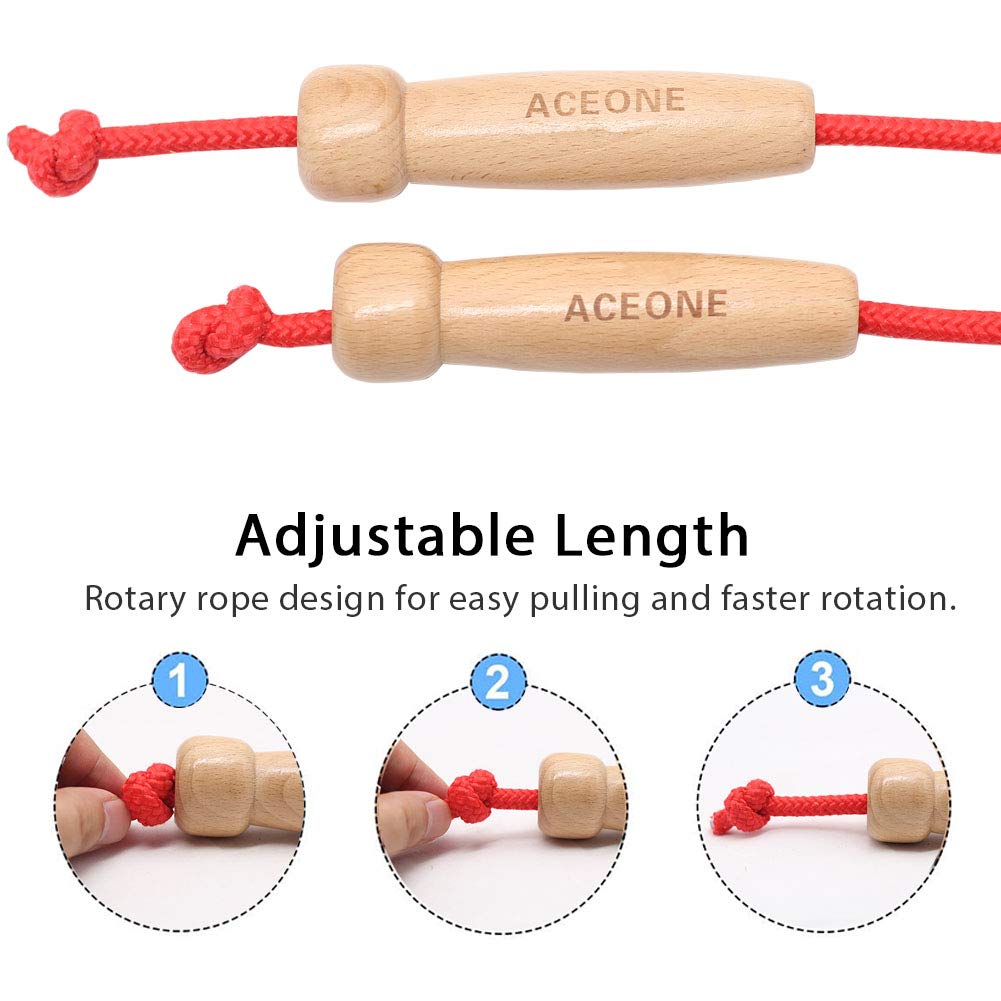 16 FT Long Jump Rope for Kids, Adjustable Double Dutch Skipping Rope with Wooden Handle, Multiplayer Team Jumping Rope for Outdoor Fun, School Sport, Party Game, Birthday Gift