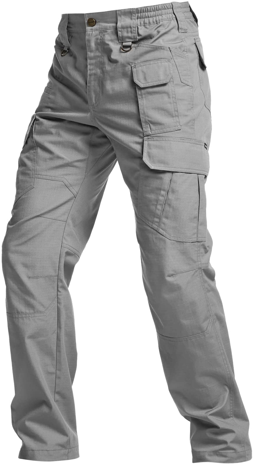 CQR Men's Tactical Pants, Water Resistant Ripstop Cargo Pants, Lightweight EDC Work Hiking Pants, Outdoor Apparel, Duratex Mag Pocket Stone, 34W x 34L