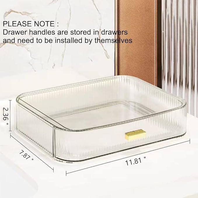 MIUOPUR Stackable Makeup Organizer Drawers, Bathroom Vanity Organizers and Storage, Ideal for Desk and Dresser Countertops, Great for Cosmetics, skincare, Lipsticks, Nail Care -Clear
