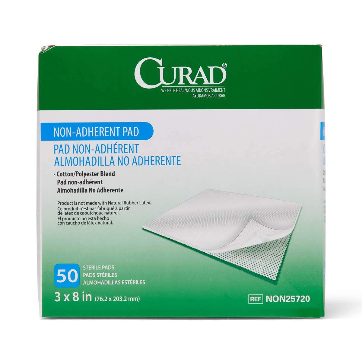 CURAD Sterile Non-Adherent Pad, 3x8 (Pack of 50)