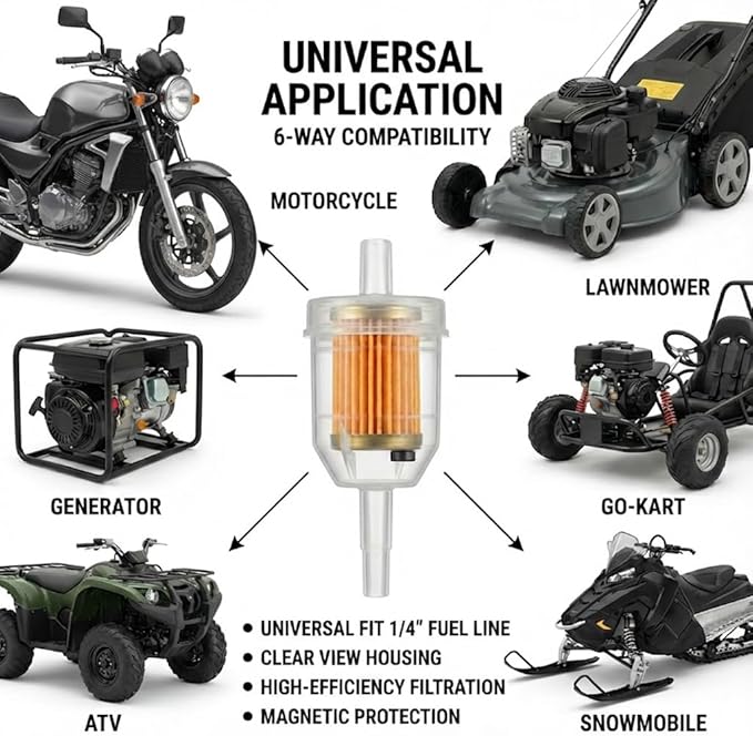 Gas Inline Fuel Filters with magnet