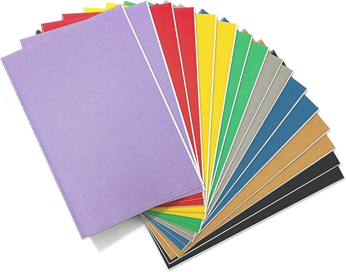 16 Pack Blank Books for Kids - 5.5"x 8.3", 60 Pages - Small Journals Bulk, Girls Notebooks for Drawing & Writing, Sketchbooks w/Colorful Soft Cover, Unlined Paper, A5 Travel Size
