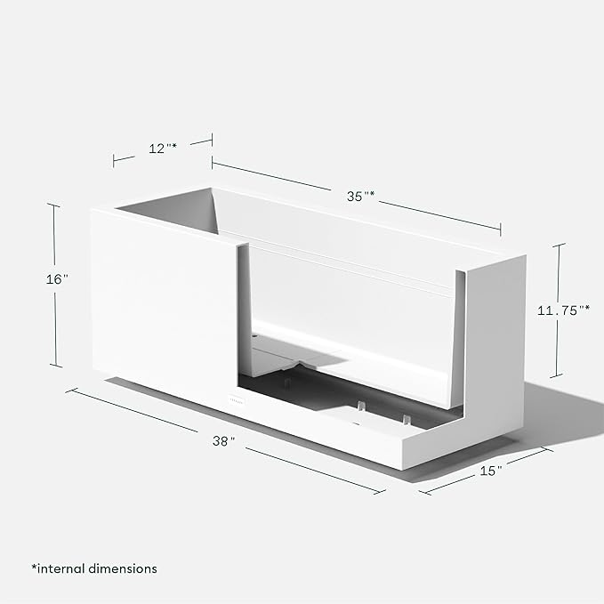Veradek Block Series Long Box Planter - Large Rectangular Planter for Indoor or Outdoor Patio/Porch | Durable All-Weather Use with Drainage Holes | Modern Décor for Tall Plants, Flowers or Shrubs