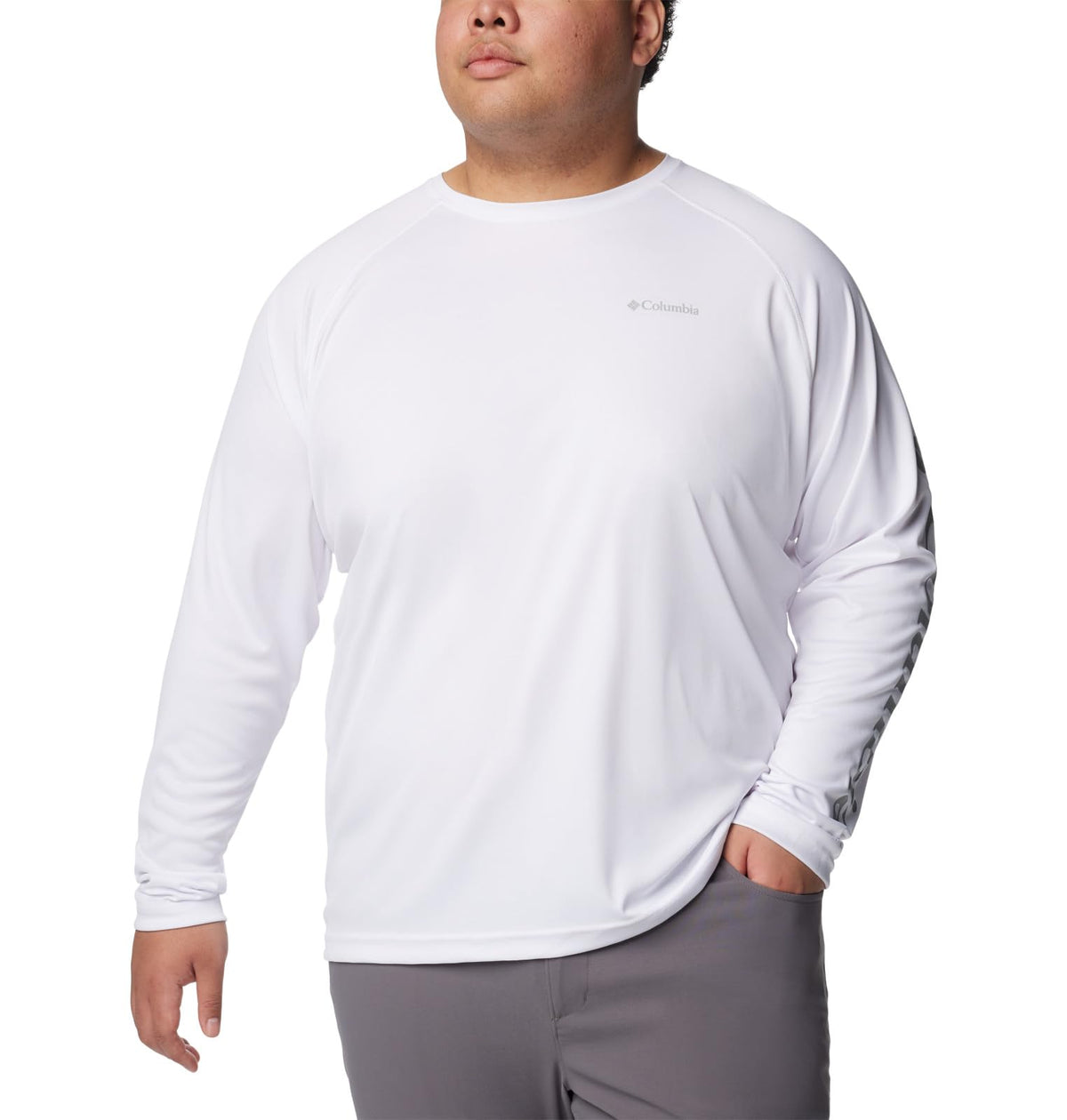 Columbia Men's Fork Stream Long Sleeve Shirt, White, X-Large