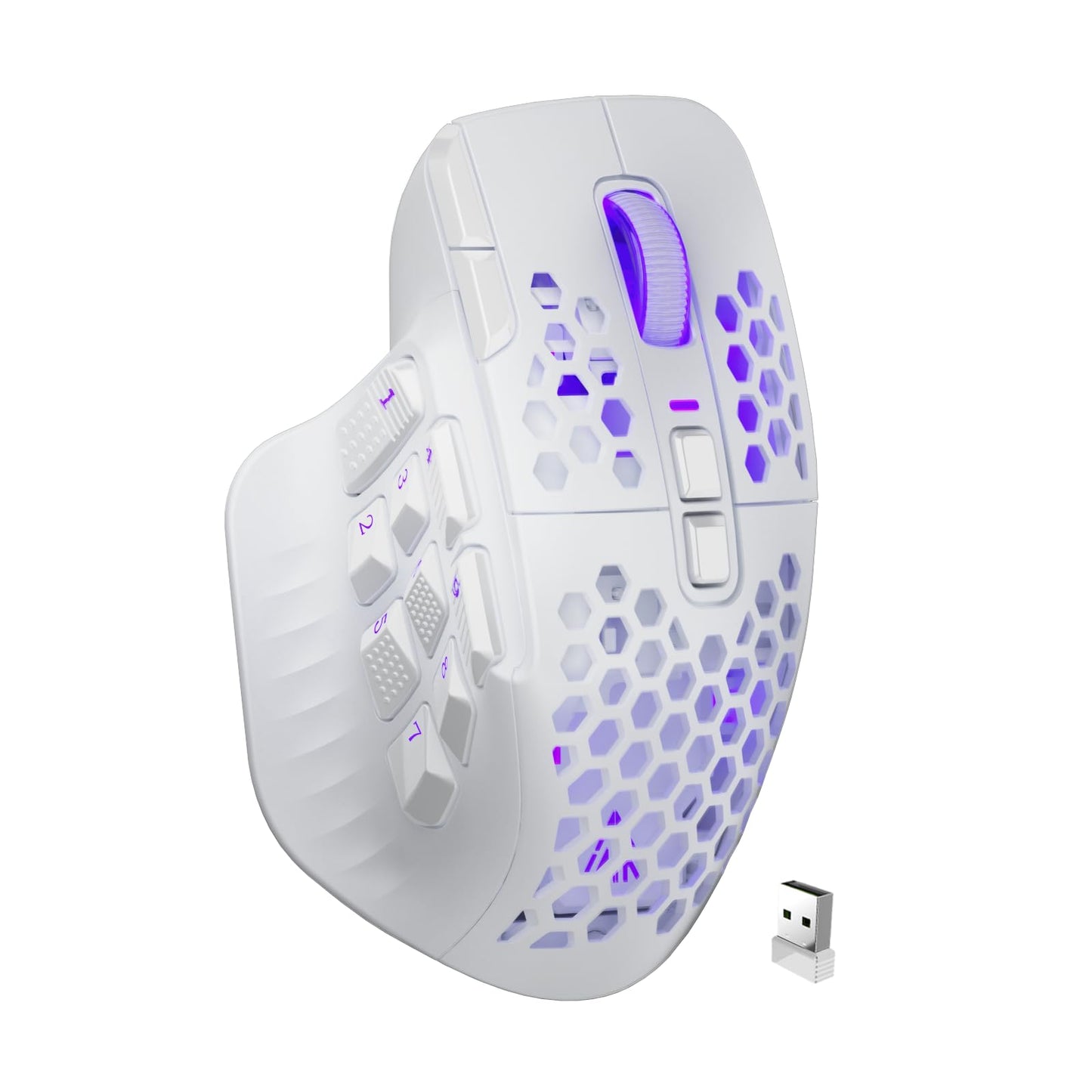 SM809 Pro Wireless MMO Gaming Mouse with 9 Side Buttons,24000 DPI,Triple Connectivity (2.4G/BT5.0/Wired) RGB MMO Mouse for Gamer,16 Programmable Macros,Up to 350H Battery Life,Black
