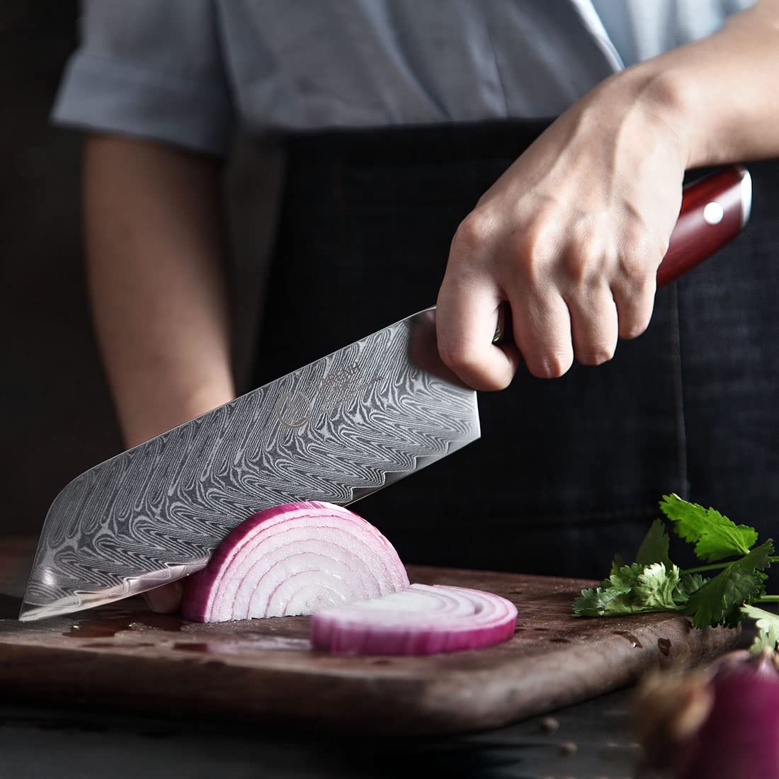 YARENH Santoku Knife 7 Inch, 67-Layer Damascus Steel Chef Knife, Sharp Long-Lasting Sharpness, Rust-Resistant, Kitchen Knife for Professional and Home Use