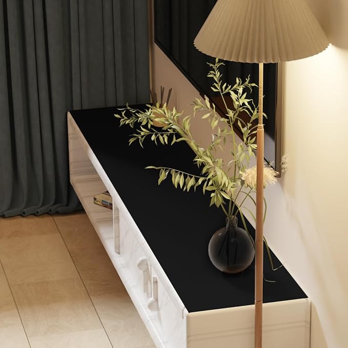 Zinkooat Top Dresser Protector - 20x84 Inch Waterproof Easy to Clean Can Conceal Flaws Protector The Table Top from Scratches Used for Coffee Table Dresser(Black+Black 20x84)