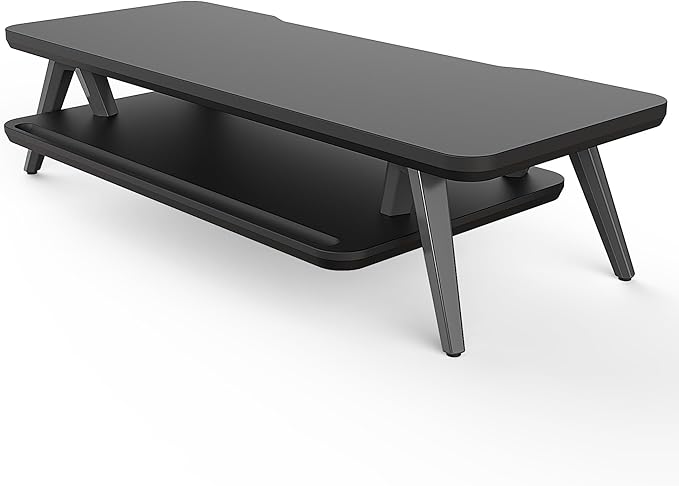 Fenge Monitor Stand, Monitor Stands Riser for Desk, 23.6 Inch Wood Desk Shelf with Storage Organizer and Cable Management for Office Desk Accessories