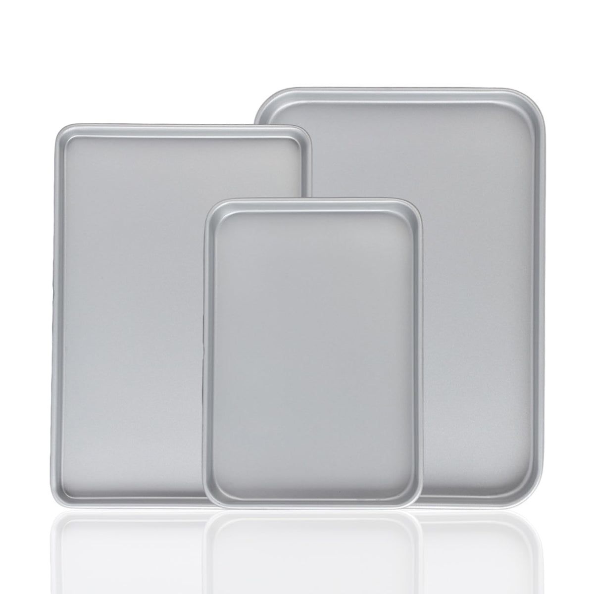 Toaster Oven Pans Set of 2, Shinsin 11-Inch Nonstick Baking Sheet Pans and Trays, 1/8 Thicker Replacement Small Baking Tray Accessories for Cookie, Non Toxic and Easy Clean and Diswasher Safe, Pink