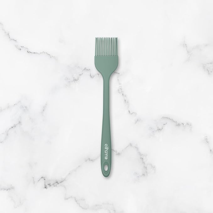 Elihome Mini Silicone Basting Pastry Brush, Cooking Brush for Oil Sauce Butter Marinades, Food Brushes for BBQ Grill Kitchen Baking, Baster Brushes Pastries Cakes Meat Desserts, Food Grade, Dark Grey