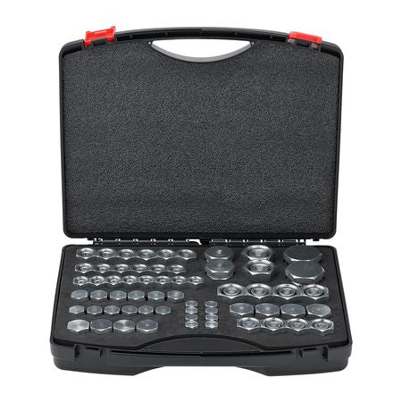 64 PCS DIN Hydraulic Fittings, Heavy Duty Master Industrial Hydraulic Cap and Plug, Hose Tube and Pipe Fitting Kit, Cap and Plug Kit with Precision Threading, Dash Sizes 14/16/18/22/26/30/36