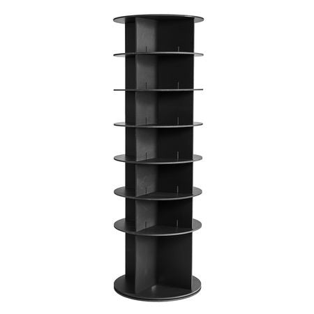 7 Tiers Rotating Shoe Rack Tower, 360° Spinning Shoe Rack, Revolving Storage Round Carousel Display, Freestanding Lazy Susan Organizer Display for Bedroom, Living Room, Entryway, Closet, Black