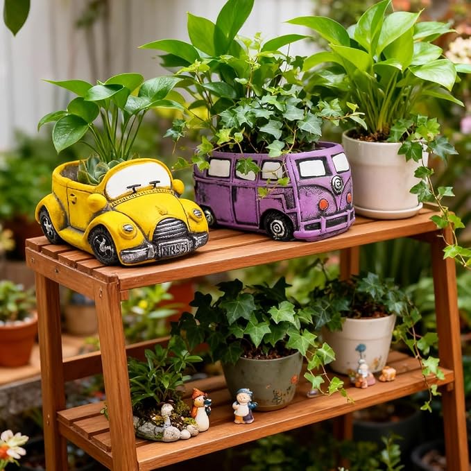 4 Pack Colorful Planters Pots, Indoor Small Plants Pots