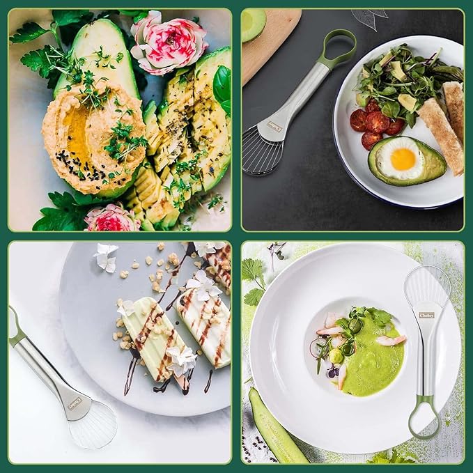 Avocado Slicer,Avocado Pit Remover Cutter/Peeler,Well Made Stainless Steel Avocado Slicer and Pitter Tool,Really Cutting Thin Slices,The Best Holiday Gifts