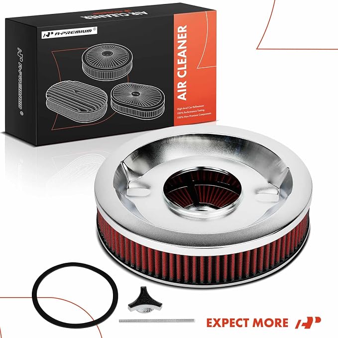 A-Premium 14"x3" Round Universal Air Cleaner Filter Assembly