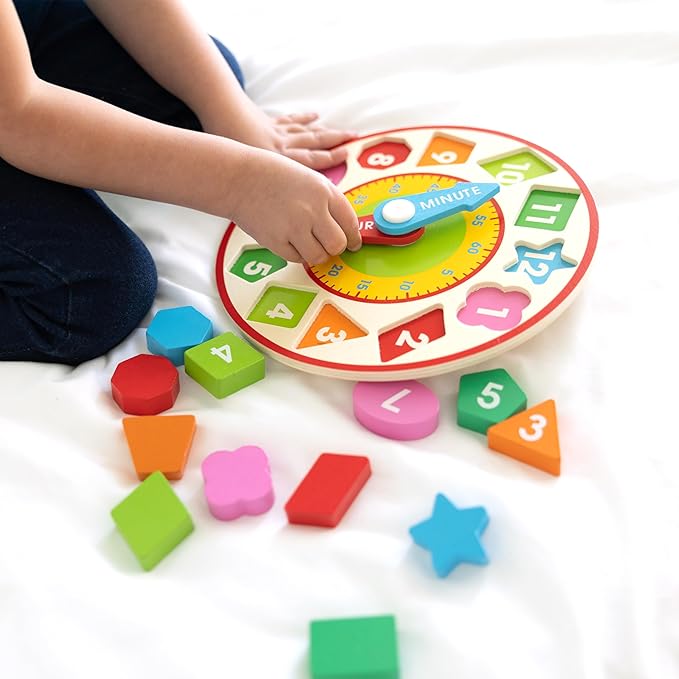 Melissa & Doug Shape Sorting Clock - Wooden Educational Toy