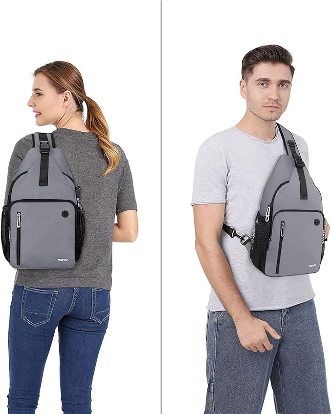 MOSISO Sling Backpack Bag, Crossbody Shoulder Bag Travel Hiking Daypack Chest Bag with Front Square Pocket&USB Charging Port