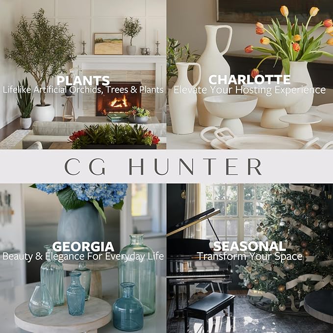 CG Hunter Holiday Collection Faux Wreath, Premium Artificial Indoor and Outdoor Large 28" Pinecone Christmas Wreath, Christmas Decorations and Holiday Greenery