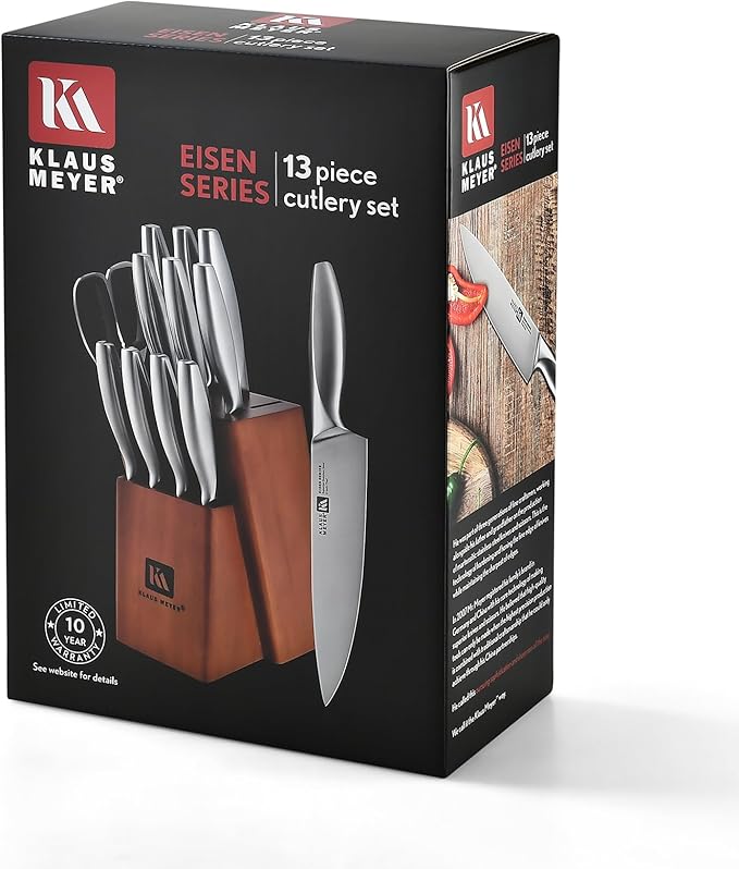 Klaus Meyer Eisen 13 Piece Stainless Steel Kitchen Knife Set With Block