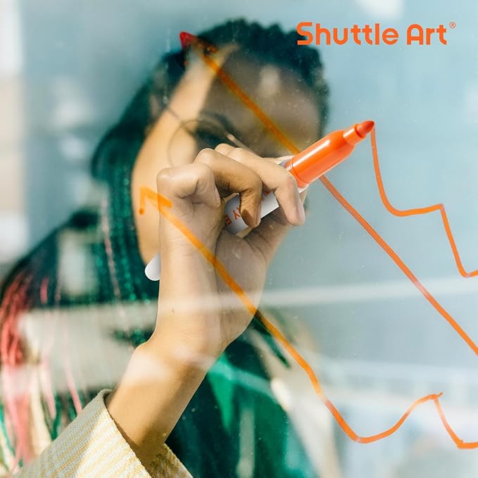 Shuttle Art Dry Erase Markers, 12 Colors 144 Bulk Pack Whiteboard Markers, Fine Point Dry Erase Markers Perfect for Writing on Dry Erase Whiteboard Mirror Glass for School Office Home