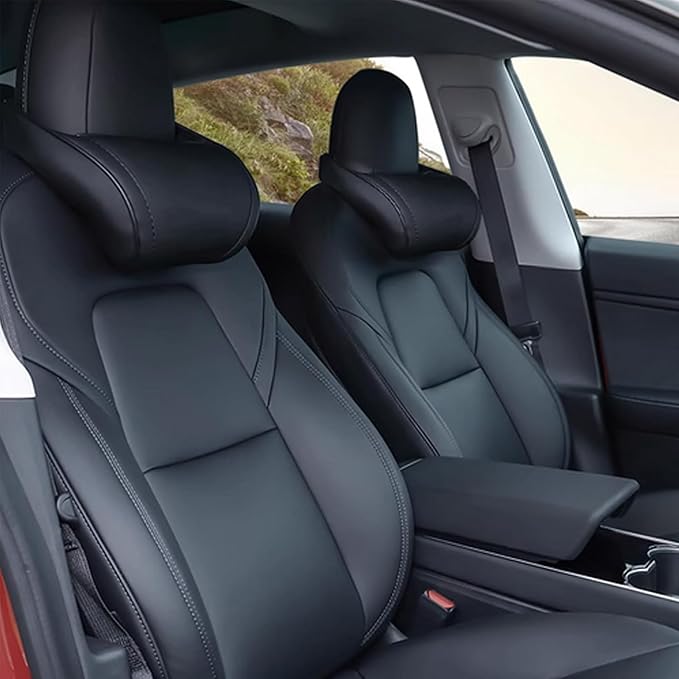 Car Neck Pillow Memory Foam Automotive Seat Cushions of Headrests for Relieving Neck Stiffness Seat Neck Support Pillow, Fits All Vehicles, 2 Pieces, Black