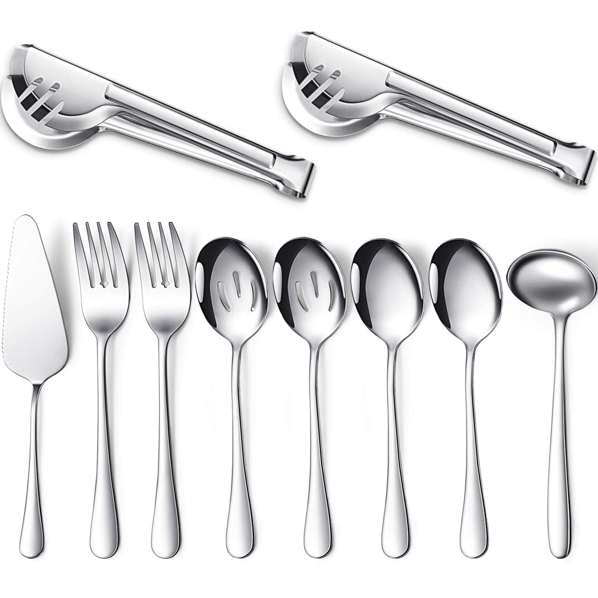 Patelai Serving Utensils Set, Black, 10 Pieces